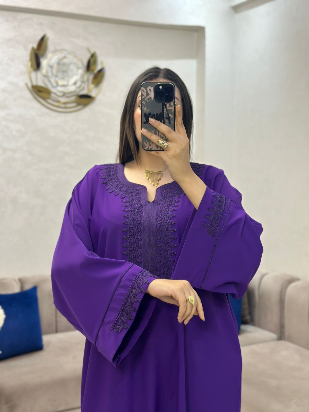 Caftan en crêpe