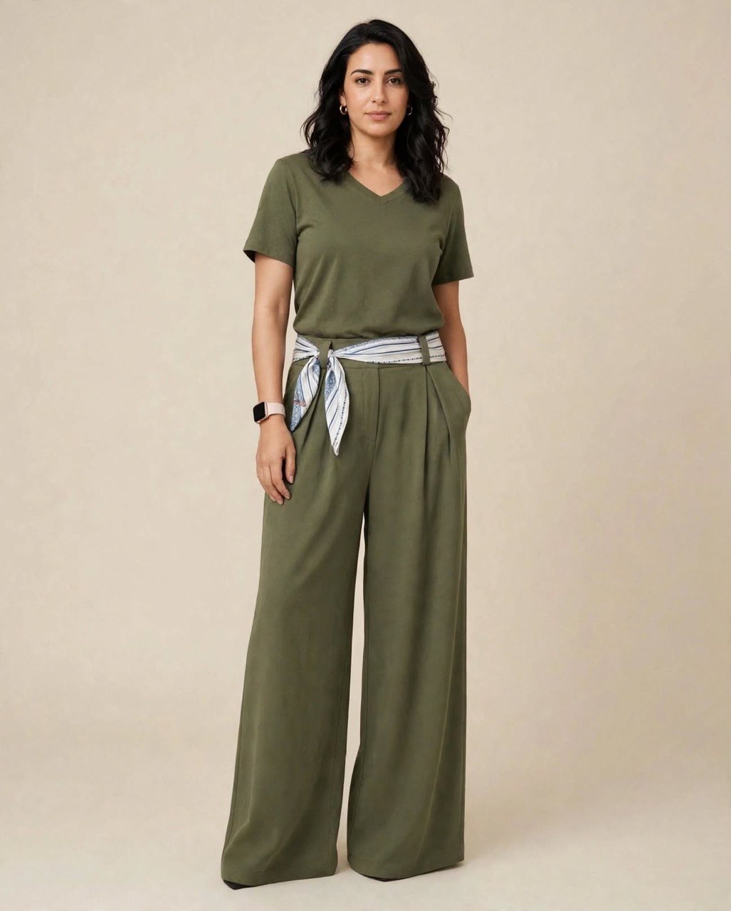 Pantalon Oversize avec Cravate