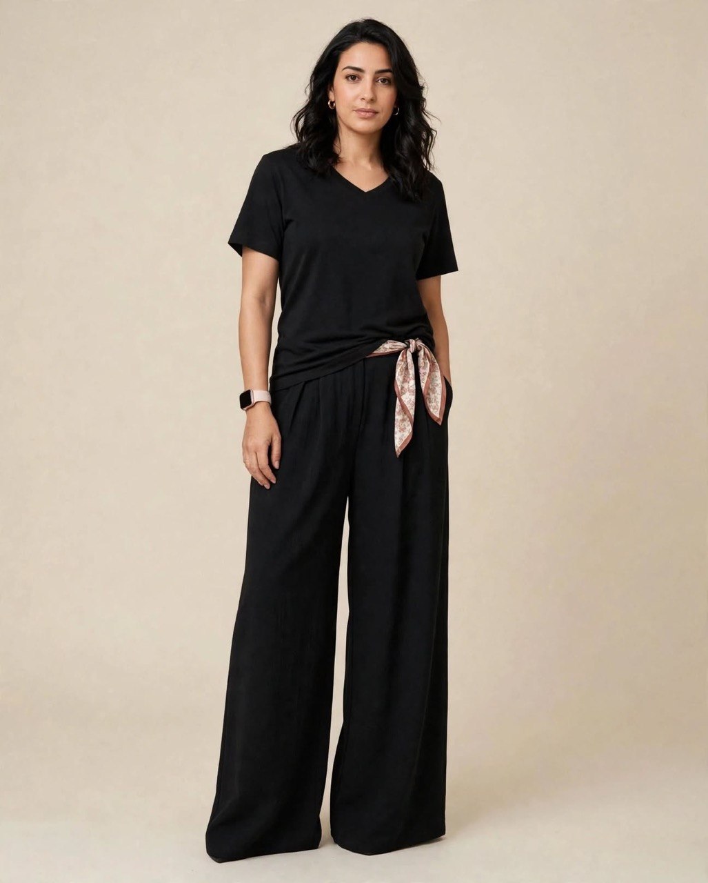 Pantalon Oversize avec Cravate