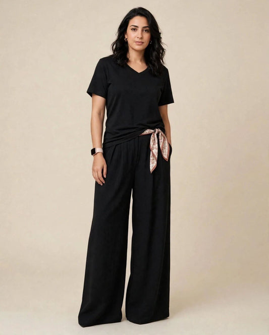 Pantaloon oversize en crêpe