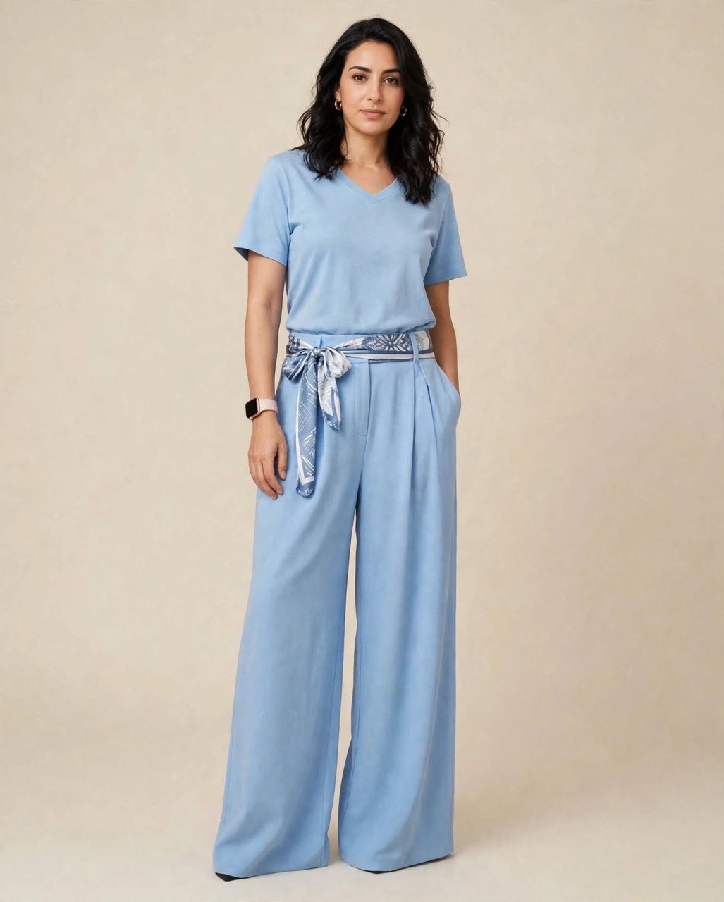Pantalon Oversize avec Cravate